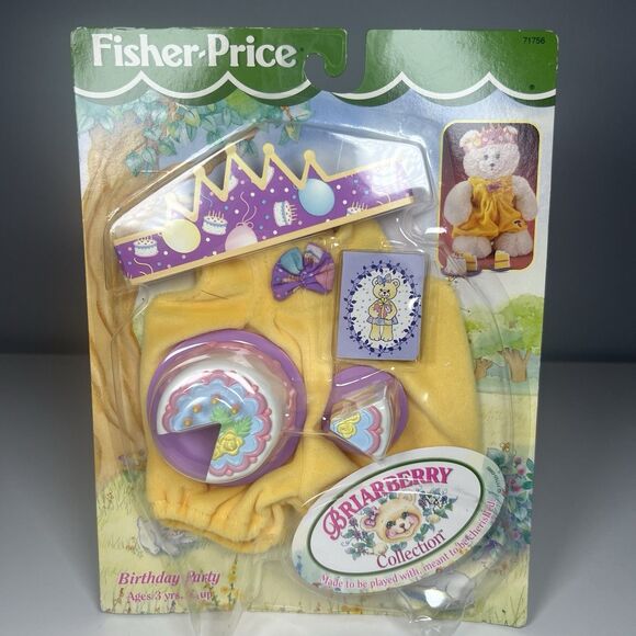 Vintage Fisher Price 1998 Briarberry Bear Birthday Set Outfit 71756 New - Picture 1 of 5